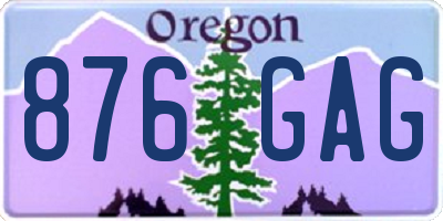 OR license plate 876GAG