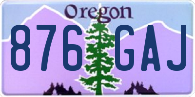 OR license plate 876GAJ