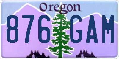 OR license plate 876GAM