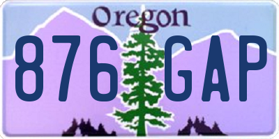 OR license plate 876GAP
