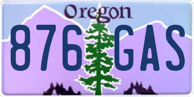 OR license plate 876GAS