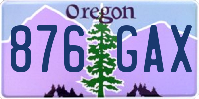 OR license plate 876GAX