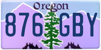 OR license plate 876GBY