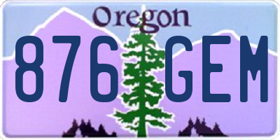 OR license plate 876GEM