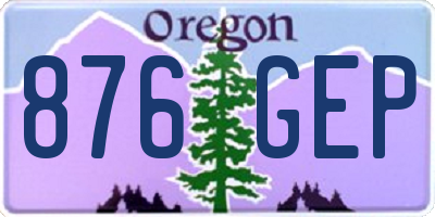 OR license plate 876GEP