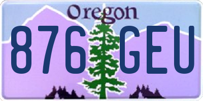 OR license plate 876GEU