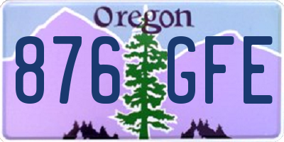 OR license plate 876GFE