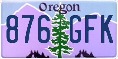 OR license plate 876GFK