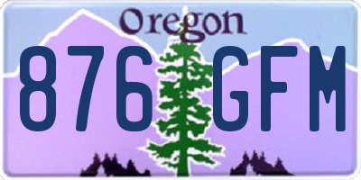 OR license plate 876GFM