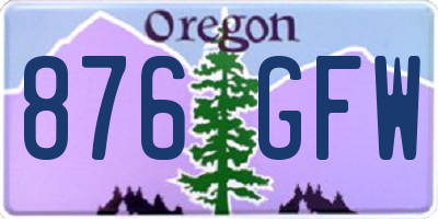 OR license plate 876GFW