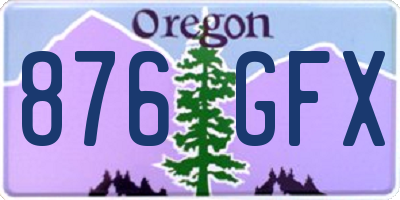 OR license plate 876GFX