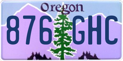 OR license plate 876GHC