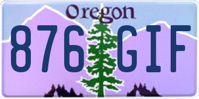 OR license plate 876GIF