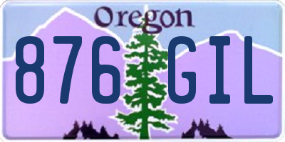 OR license plate 876GIL