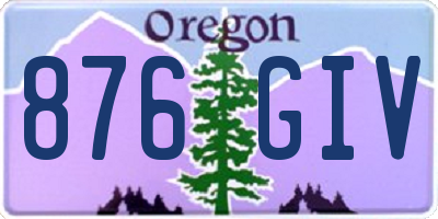 OR license plate 876GIV