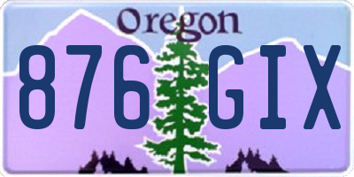 OR license plate 876GIX