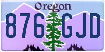 OR license plate 876GJD