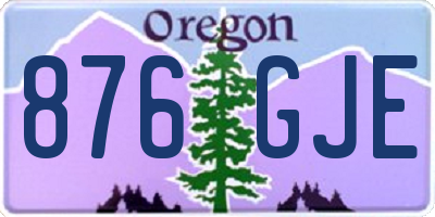 OR license plate 876GJE