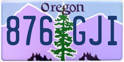 OR license plate 876GJI