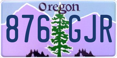 OR license plate 876GJR