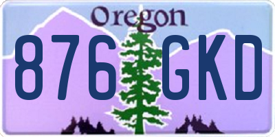OR license plate 876GKD