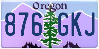 OR license plate 876GKJ