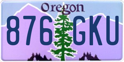 OR license plate 876GKU