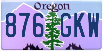 OR license plate 876GKW