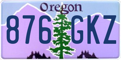 OR license plate 876GKZ