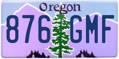 OR license plate 876GMF