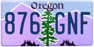 OR license plate 876GNF