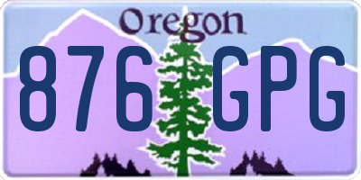 OR license plate 876GPG