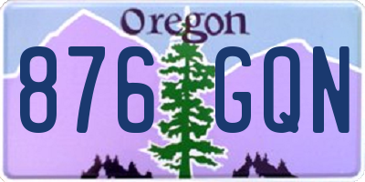 OR license plate 876GQN