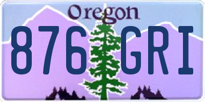 OR license plate 876GRI