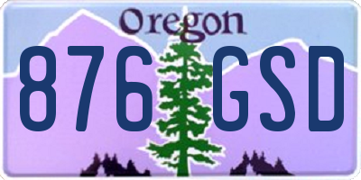 OR license plate 876GSD