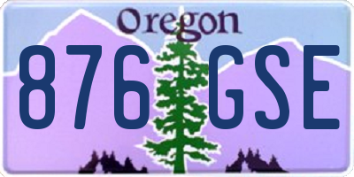 OR license plate 876GSE