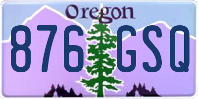 OR license plate 876GSQ