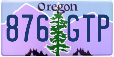 OR license plate 876GTP