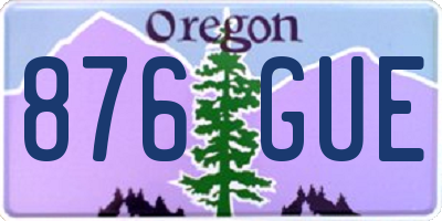 OR license plate 876GUE