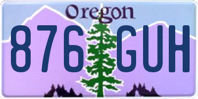 OR license plate 876GUH