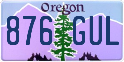 OR license plate 876GUL