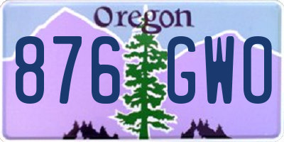 OR license plate 876GWO