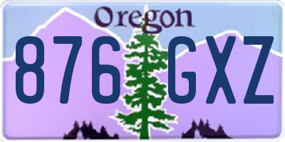 OR license plate 876GXZ