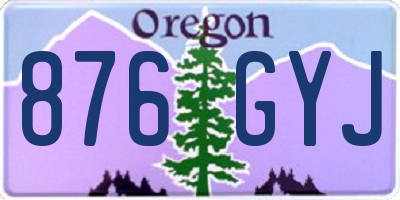 OR license plate 876GYJ