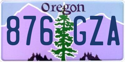 OR license plate 876GZA