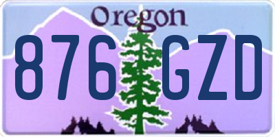 OR license plate 876GZD