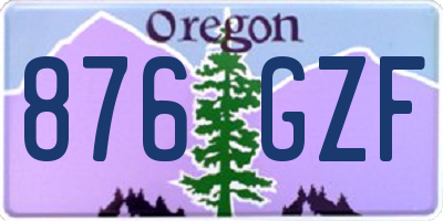 OR license plate 876GZF