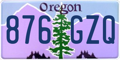 OR license plate 876GZQ