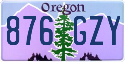 OR license plate 876GZY