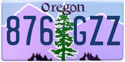 OR license plate 876GZZ